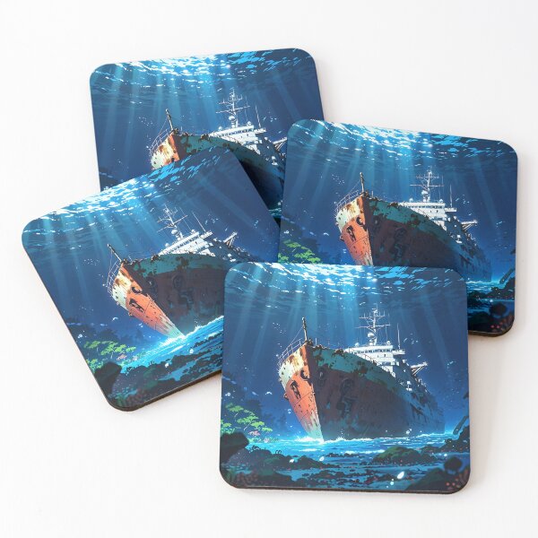 Item preview, iron ship sunk at the bottom of the sea or ocean anime designed and sold by AA-designstore.