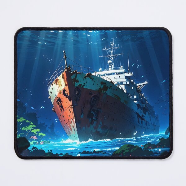Item preview, iron ship sunk at the bottom of the sea or ocean anime designed and sold by AA-designstore.