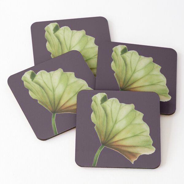 Item preview, Watercolor lotus leaf  nature art designed and sold by Yarlseri.