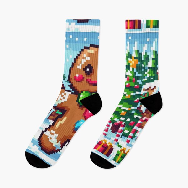 Item preview, Funny and cute pixelated Christmas gingerbread man, Holiday theme, festive cookie, Christmas sweets designed and sold by Sugar Wisdom .