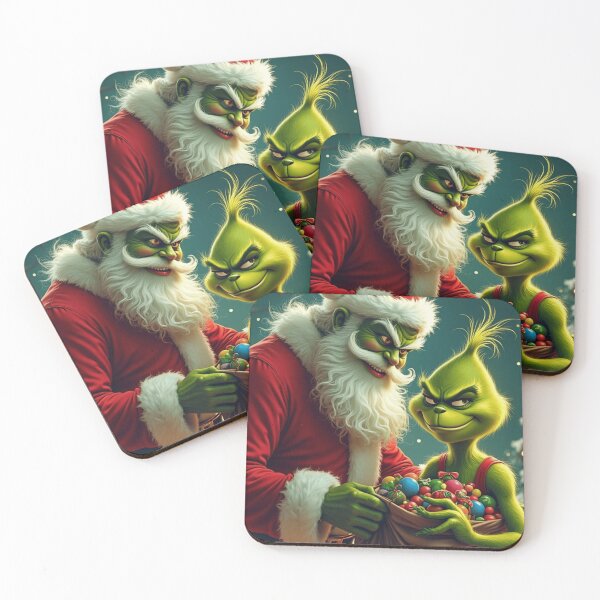 Artikelvorschau, Weihnachtsmann und der Grinch erschrecken über der Tüte mit Spielzeug. entworfen und verkauft von Mauricedm71.