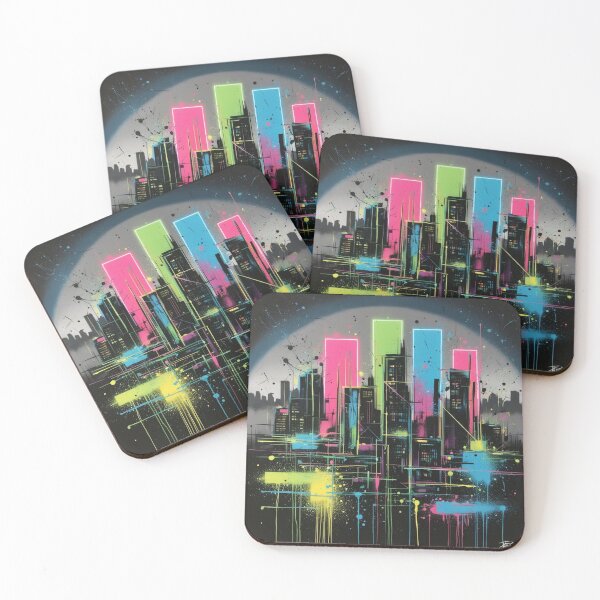 Item preview, Neon Cityscape: Vibrant Urban Skyline Artwork designed and sold by EliteDesignsEE.