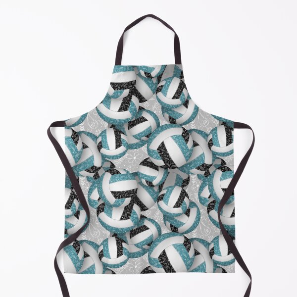 Item preview, Boho feathers paisleys teal black volleyball designed and sold by katzdzynes.
