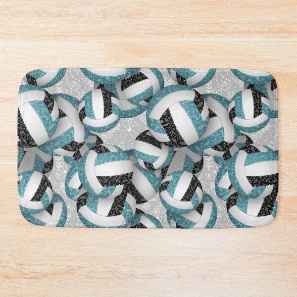 Item preview, Boho feathers paisleys teal black volleyball designed and sold by katzdzynes.