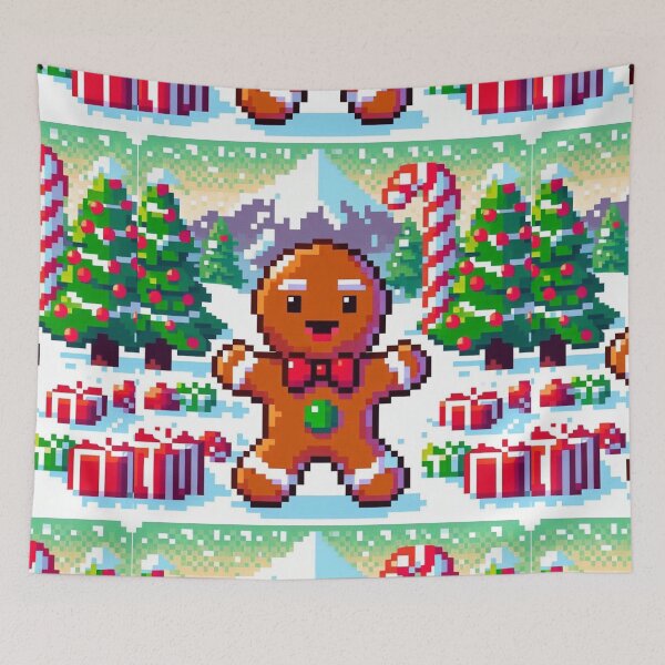 Item preview, Funny and cute pixelated Christmas gingerbread man, Holiday theme, festive cookie, Christmas sweets designed and sold by Sugar Wisdom .