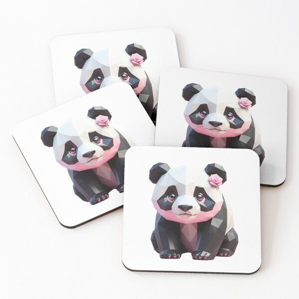 Item preview, Geometric Panda with a Rose designed and sold by KiEgon.