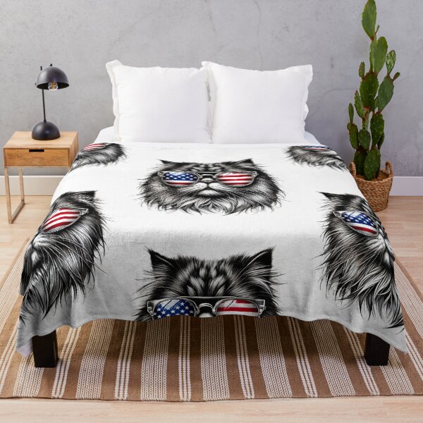 Item preview, Patriotic Persian Cat Shirt - 4th of July Sunglasses Design designed and sold by BlankCanvasHaHa.