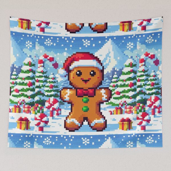 Item preview, Funny and cute pixelated Christmas gingerbread man, Holiday theme, festive cookie, Christmas sweets designed and sold by Sugar Wisdom .