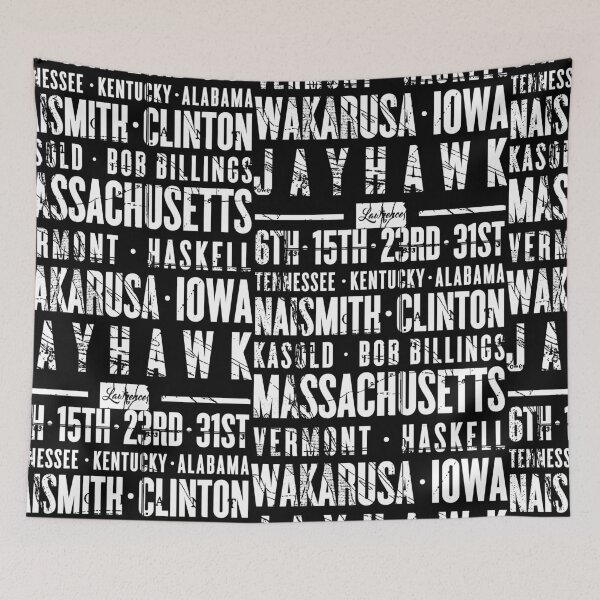 Item preview, Minimalist Lawrence Kansas Typography Map Design designed and sold by thegoodwordsco.