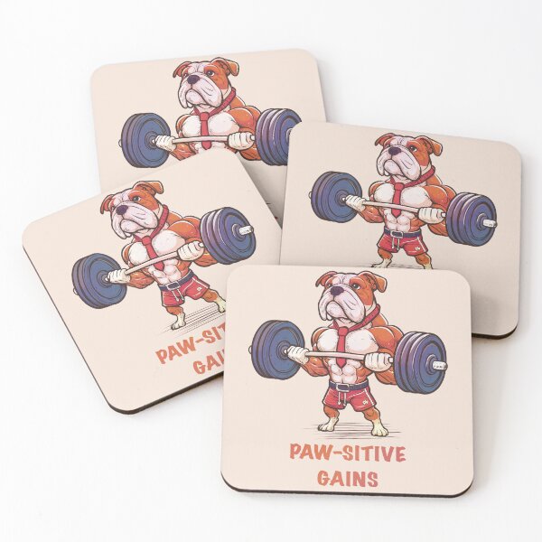 Item preview, Paw-sitive Gains - American bulldog energy designed and sold by Animoodles.