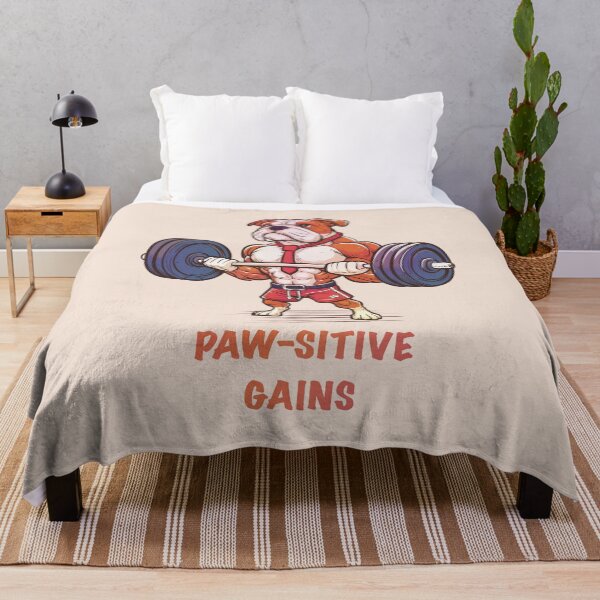 Item preview, Paw-sitive Gains - American bulldog energy designed and sold by Animoodles.