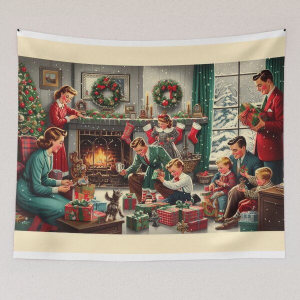 Item preview, Christmas Gift 7: A Cozy 50s Family Christmas Scene designed and sold by Arte Cartoon From TagTeam Group.