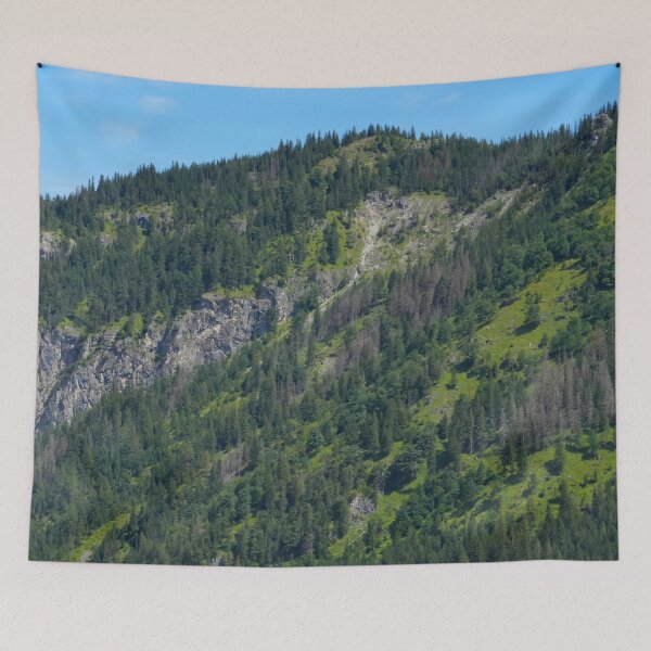 Item preview, Scenic Mountain Landscape with Green Pine Forests designed and sold by Piotrek0001.