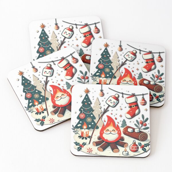 Item preview, Campfire Christmas - Festive Marshmallow and Stocking Scene designed and sold by HopeLoom.