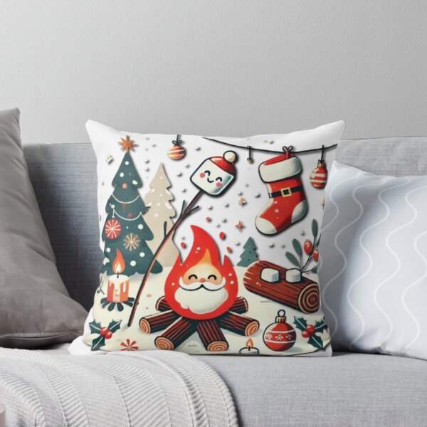Item preview, Campfire Christmas - Festive Marshmallow and Stocking Scene designed and sold by HopeLoom.