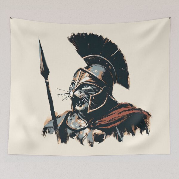 Item preview, Spartan Cat: Fierce Feline Warrior designed and sold by Slick-Waffles.