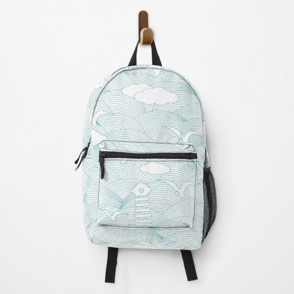 Item preview, Seagulls, waves, clouds, lighthouses in soft blue green tones designed and sold by BellaRoxiell.