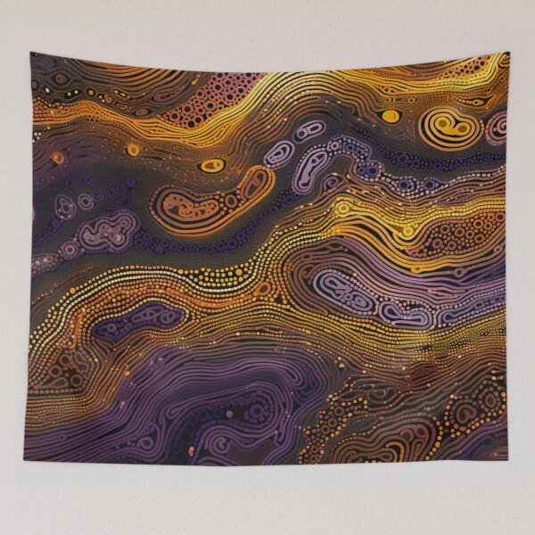 Item preview, Aboriginal Inspired Dot Art - Desert At Night designed and sold by GrinGalore.