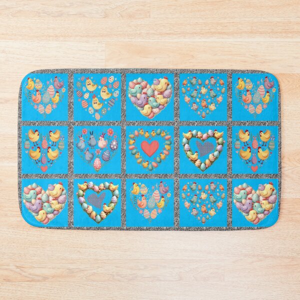 Item preview, Easter Egg-citing Hearts: A heartwarming pattern showcasing 12 heart-shaped arrangements, each filled with adorable easter chicks and colorful easter eggs. designed and sold by Grang Art Artistic Designs.
