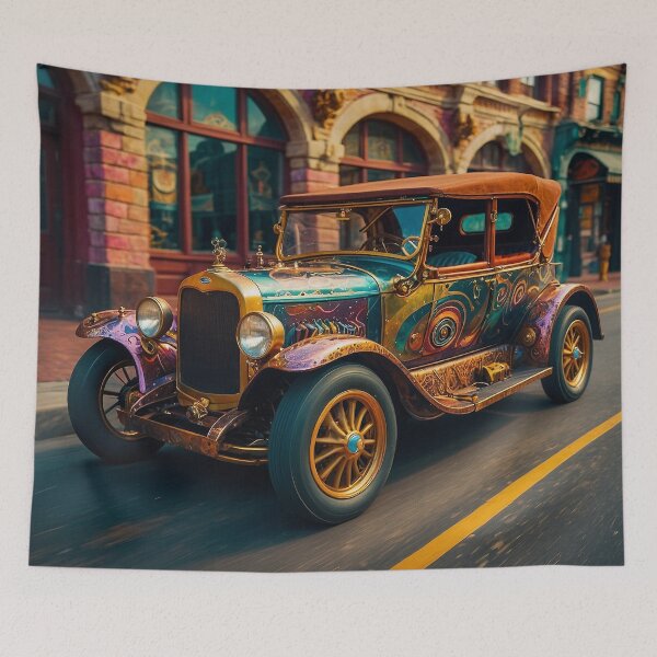 Item preview, Steampunk Vintage Car in Town designed and sold by Skye Ryan-Evans.