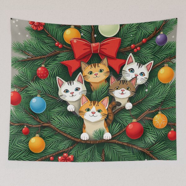 Item preview, Cat In A Christmas Tree designed and sold by Aganona.