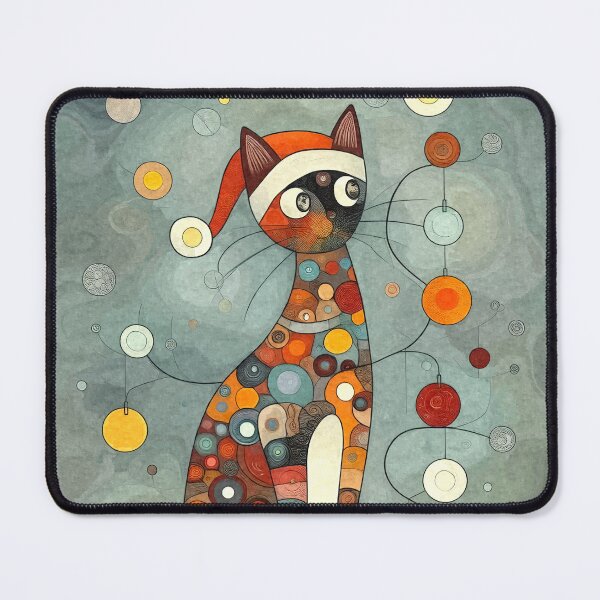 Item preview, Christmas Cat. Oil painting designed and sold by Vivid Studio.