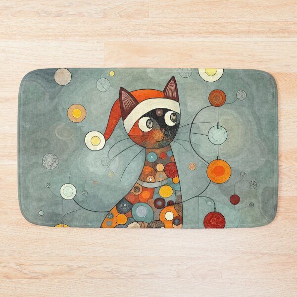 Item preview, Christmas Cat. Oil painting designed and sold by Vivid Studio.
