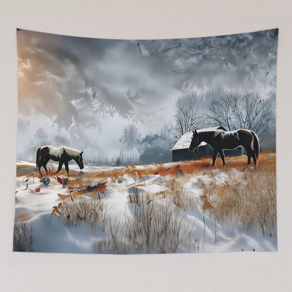Item preview, Two Horses| On the Brink of Winter  designed and sold by MaryFiore.
