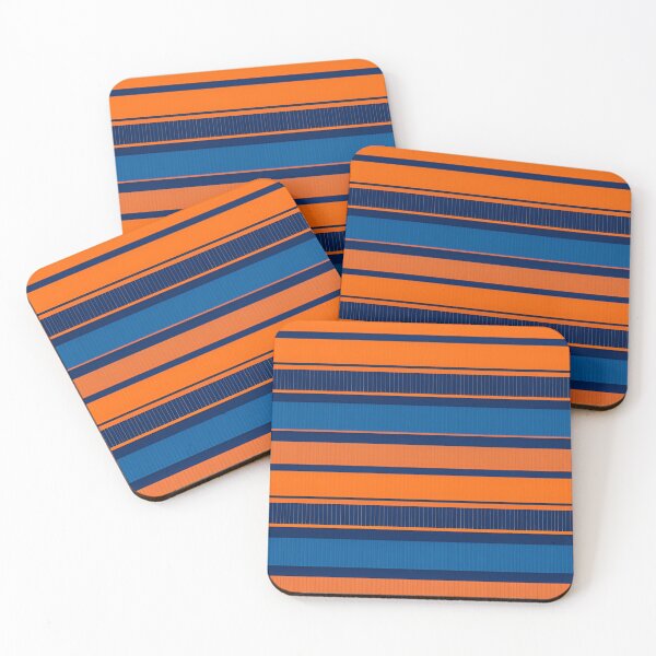 Item preview, blue-orange stripes designed and sold by blackwhiteblue.