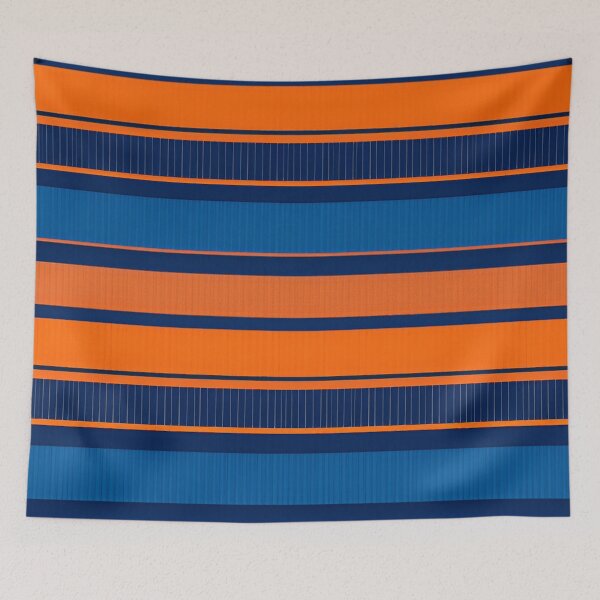 Item preview, blue-orange stripes designed and sold by blackwhiteblue.