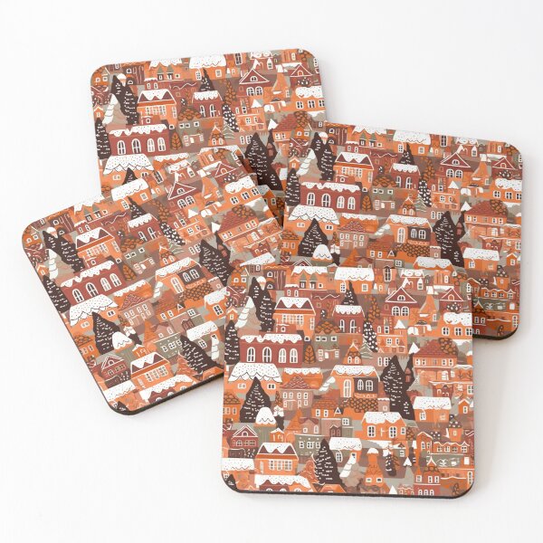 Item preview, Snowy Gingerbread Village designed and sold by PrettyPatternss.