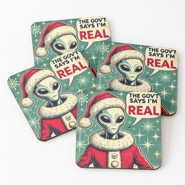 Item preview, Santa Alien's Big Reveal: "The Gov't Says I'm Real!" designed and sold by TommyD-Engineer.