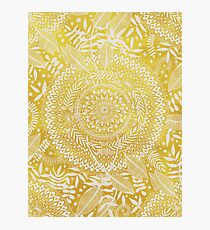 Medallion Pattern in Mustard and Cream Photographic Print