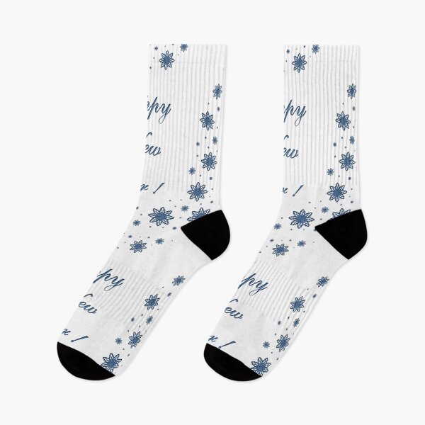 Item preview, Inscription "Happy New Year!" with blue snowflakes designed and sold by Cherevan.