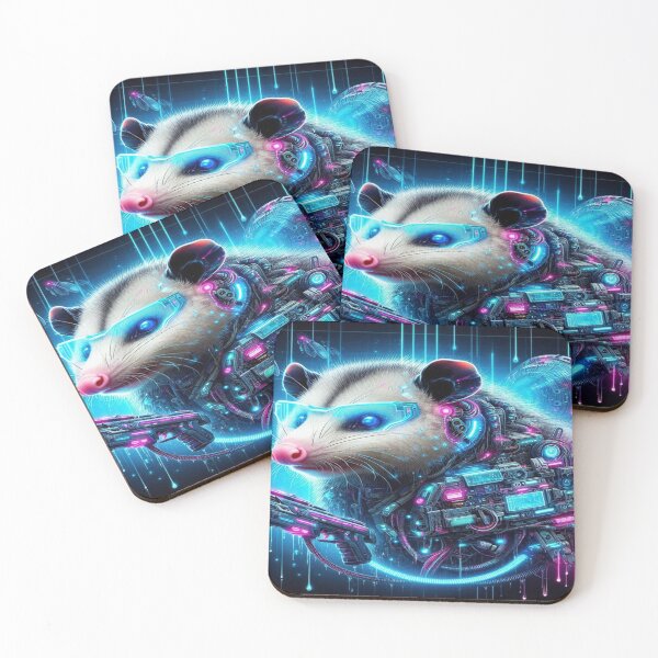 Item preview, Futuristic Cyberpunk Possum – Neon Cybernetic Anatomy designed and sold by Naomi Gutierrez Parrish.
