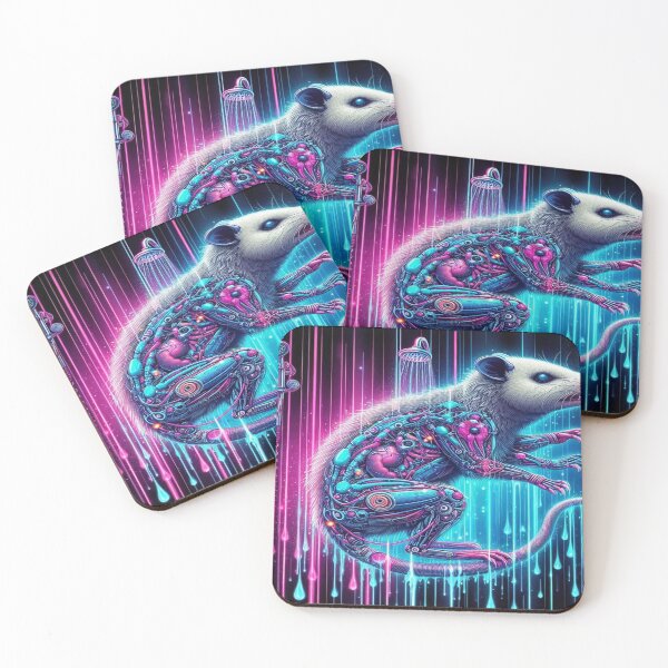 Item preview, Futuristic Cyberpunk Shower Possum – Neon Cybernetic Anatomy designed and sold by Naomi Gutierrez Parrish.
