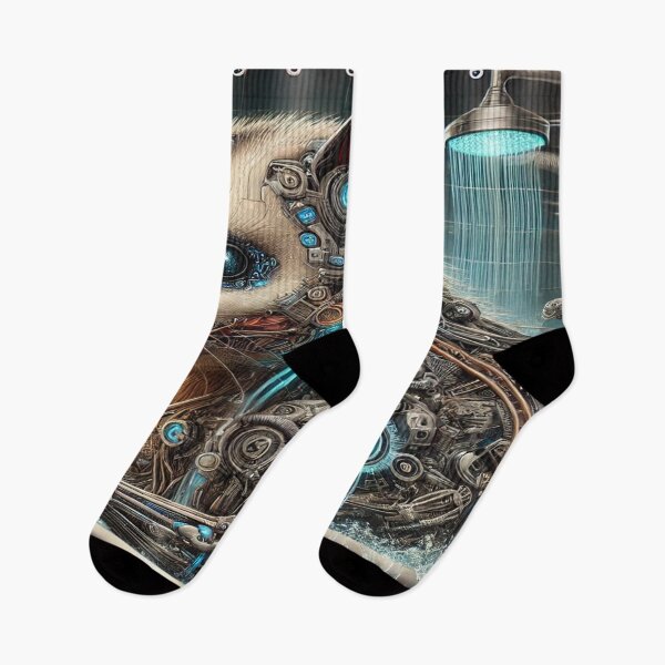 Item preview, Futuristic Cyberpunk Shower Possum – Neon Blue Cybernetic Anatomy designed and sold by Naomi Gutierrez Parrish.