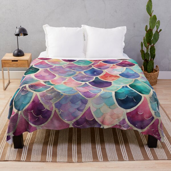 Item preview, Colorful Mermaid Tail Pattern Scales Print designed and sold by SeaStarMermaids.