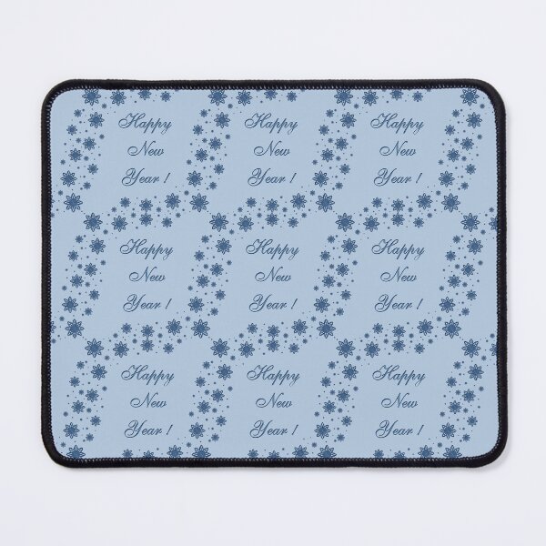 Item preview, Pattern with the inscription "Happy New Year !" with blue snowflakes designed and sold by Cherevan.