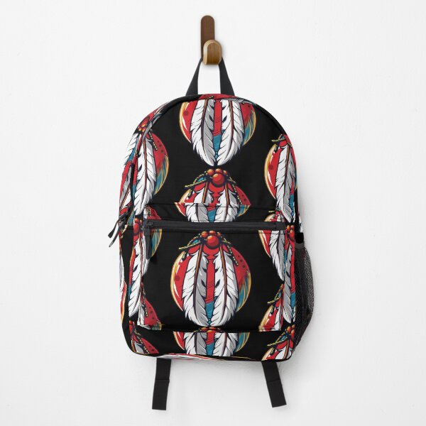 Item preview, Tribal Feather Art with Red Bead – Vector Design designed and sold by luuuMerch.