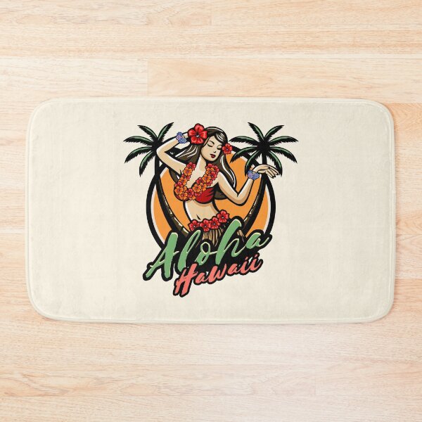 Item preview, ALOHA HAWAII - Hula Girl Dance with Flowers Sun Palm Trees designed and sold by Darling DeDe.
