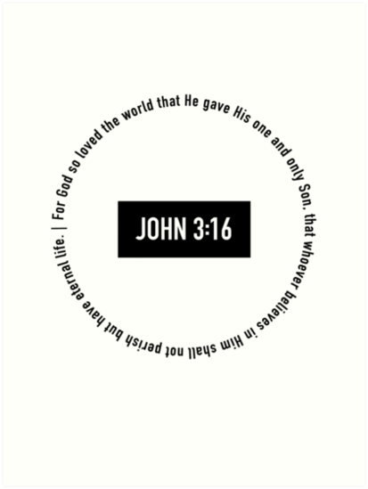  The Daily Verse Christian Quotes John 3 16 Minimalist Art Prints 