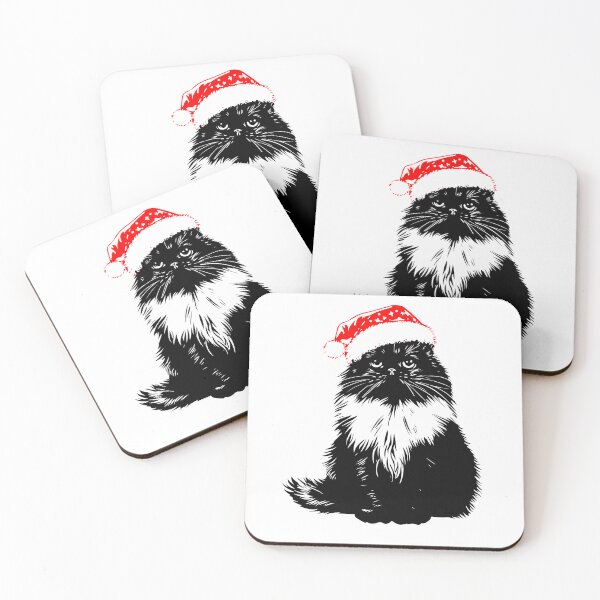 Item preview, Persian Cat in Christmas Hat designed and sold by JollyCritters.