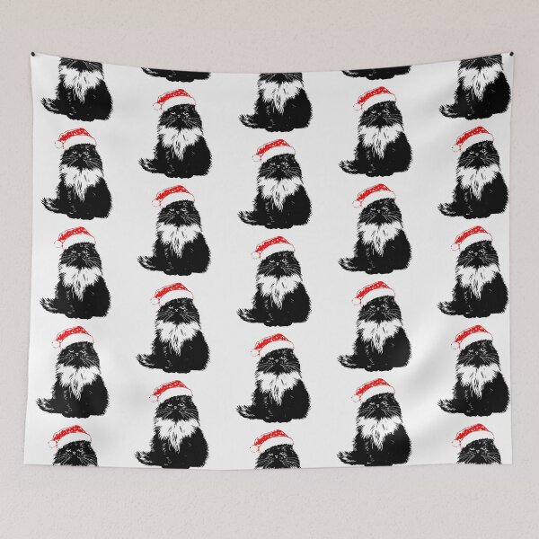 Item preview, Persian Cat in Christmas Hat designed and sold by JollyCritters.