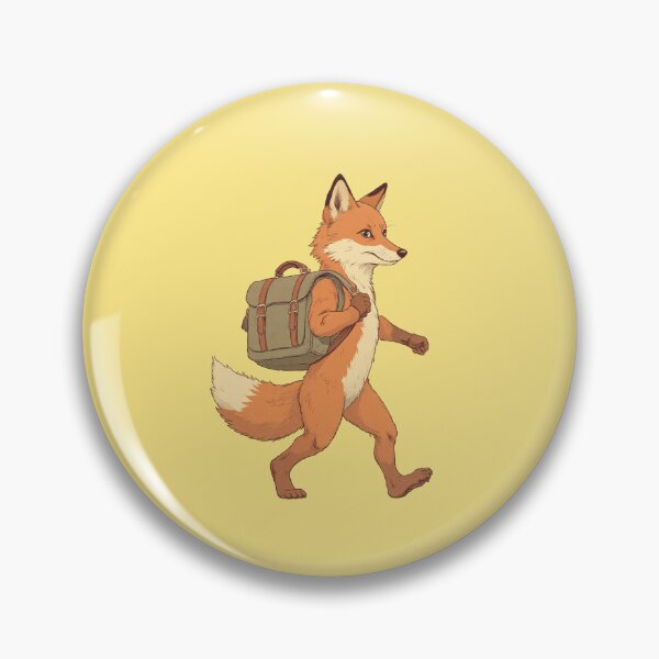 Item preview, Adventure-Ready Fox A Comic Illustration Pastel Yellow Backdrop designed and sold by ShroomForge.