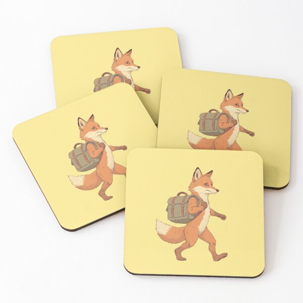 Item preview, Adventure-Ready Fox A Comic Illustration Pastel Yellow Backdrop designed and sold by ShroomForge.