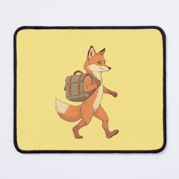 Item preview, Adventure-Ready Fox A Comic Illustration Pastel Yellow Backdrop designed and sold by ShroomForge.