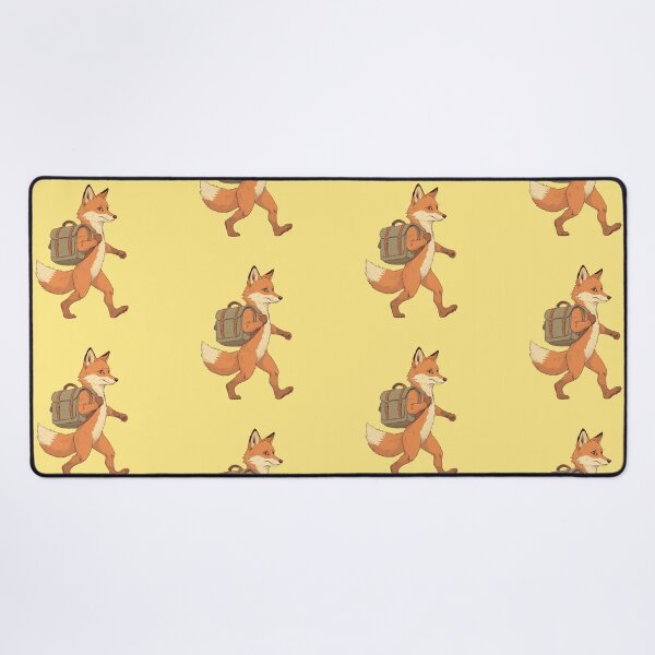 Item preview, Adventure-Ready Fox A Comic Illustration Pastel Yellow Backdrop designed and sold by ShroomForge.