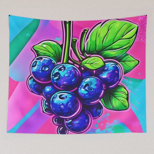 Item preview, Vibrant Blueberry Artwork designed and sold by Health And Fitness Posts e-Store.