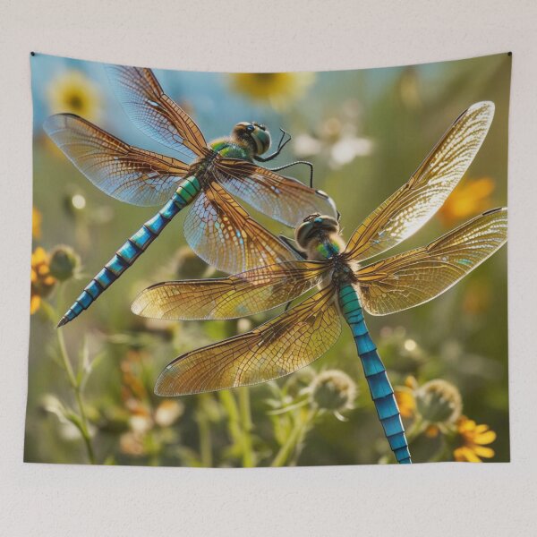 Item preview, Dragonflies, Delicate Dragonfly Flight: Botanical Print designed and sold by Chippychips1.